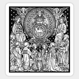 Holy Trinity 02 | Line Art | Black & White | Father Son Holy Spirit | Saints | Angels | Lamb | Dove Sticker